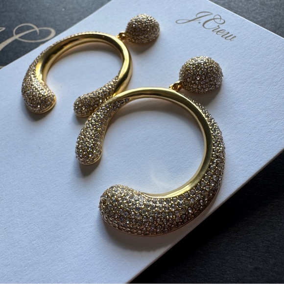 J. Crew Pave Crystal circle earrings - Picture 3 of 6